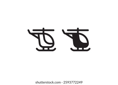 Helicopter Icon Representing Aviation and Air Transport Vector