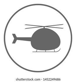 Helicopter icon. Rotorcraft symbol. Vector.