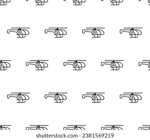 Helicopter Icon Seamless Pattern, Chopper Icon, Helicopter Flying Vehicle, Rotorcraft Vector Art Illustration
