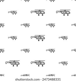 Helicopter Icon Seamless Pattern, Chopper Icon, Helicopter Flying Vehicle, Rotorcraft Vector Art Illustration