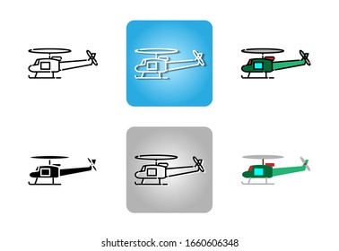 helicopter  icon set isolated on white background for web design 