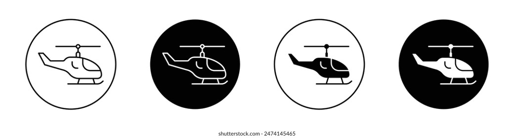 Helicopter icon set. Rescue chopper vector symbol. Medical helicopter sign.