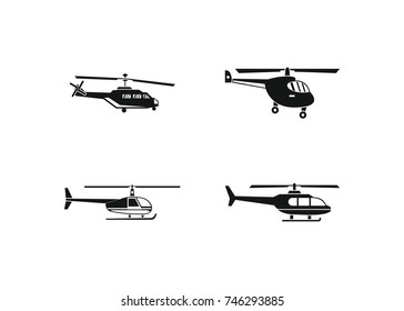 Helicopter icon set. Simple set of helicopter vector icons for web design isolated on white background