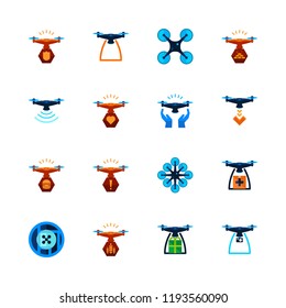 helicopter icon set. vector set about drone icons set.