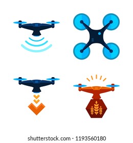 helicopter icon set. vector set about drone icons set.