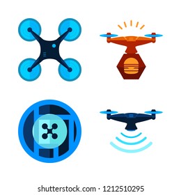 helicopter icon set. vector set about drone icons set.