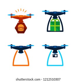 helicopter icon set. vector set about drone icons set.