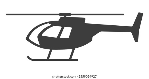 Helicopter icon shape symbol silhouette. Aircraft chopper logo sign. Vector illustration image. Isolated on white background.