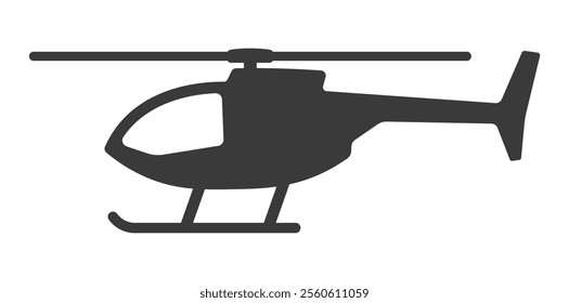 Helicopter icon shape symbol silhouette. Aircraft chopper logo sign. Vector illustration image. Isolated on white background.