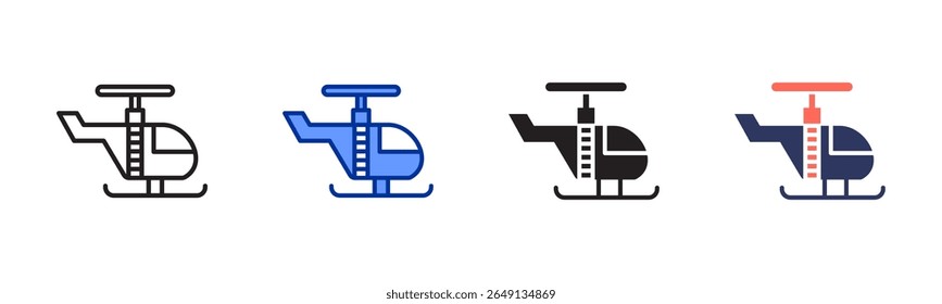 Helicopter icon sheet multiple style collection