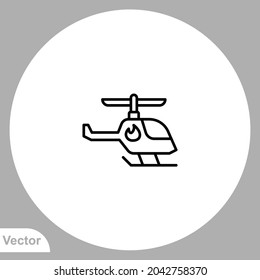 Helicopter icon sign vector,Symbol, logo illustration for web and mobile