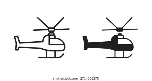 Diseños de Vector de silueta de icono de helicóptero. Trazos editables