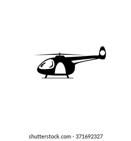 Helicopter icon. Simple black vector symbol. Logo for web. Image for business.