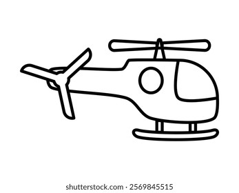 helicopter icon, simple flat style, illustration, logo sign symbol pictogram template, for ui or ux isolated on white for mobile app, editable