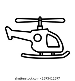 helicopter icon, simple flat style, illustration, logo sign symbol pictogram template, for ui or ux isolated on white for mobile app, editable