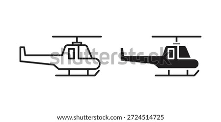 Helicopter icon in simple flat trend modern graphic design abstract logotype element