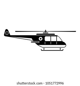 Helicopter icon. Simple illustration of helicopter vector icon for web
