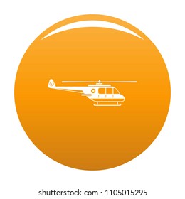 Helicopter icon. Simple illustration of helicopter vector icon for any design orange