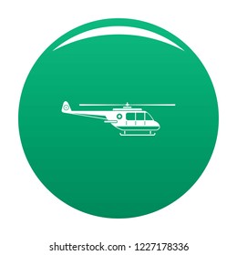 Helicopter icon. Simple illustration of helicopter vector icon for any design green