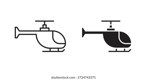 Vectores simples del icono del helicóptero en negro, convenientes para los proyectos