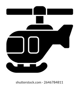 Helicopter icon solid style illustration