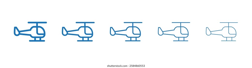 helicopter icon Symbol collection thin outline set