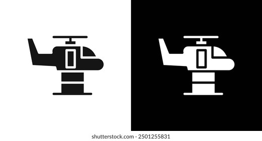 Helicopter icon Symbol mark in filled style