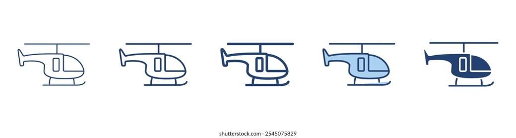 Ícone de helicóptero Coleção de conjuntos de símbolos