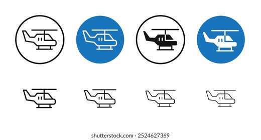 Ícone de helicóptero Coleção de arte em linha fina