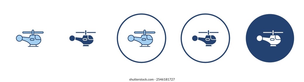 Ícone de helicóptero Linha fina isolada