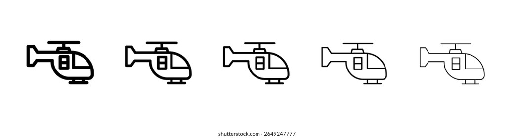 Helicopter icon thin line outline set or collection