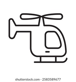 Helicopter icon in thin line style