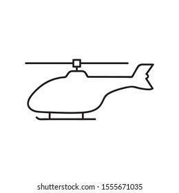 helicopter icon, thin line symbol on white background - editable stroke vector illustration eps 10