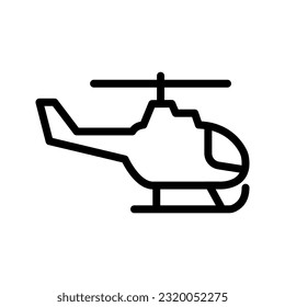 helicopter icon, thin line symbol  color editable