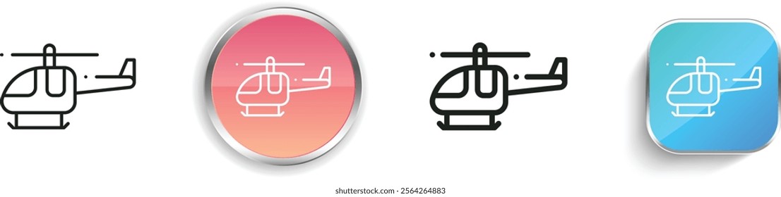 helicopter icon. Thin Linear, Regular and Button Style Design Isolated On White Background