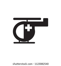 Helicopter icon trendy design template.