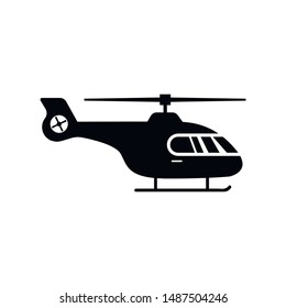 Helicopter icon trendy design template. Flat vector illustration in black on white background. EPS 10