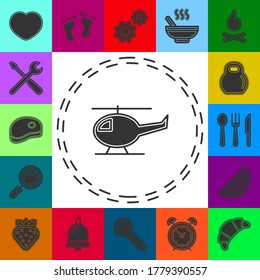 helicopter icon, vector copter, helicopter airline transportation. Flat pictogram - simple icon