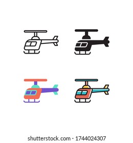 helicopter icon vector different style design. isolated on white background