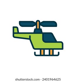 helicopter icon. vector filled color icon for your website, mobile, presentation, and logo design.
