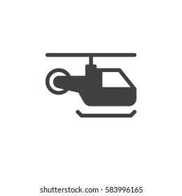 Helicopter icon vector, filled flat sign, solid pictogram isolated on white. Symbol, logo illustration