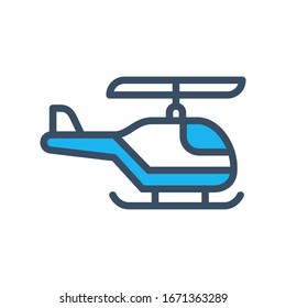 Helicopter icon vector filled outline style