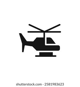 Helicopter icon Vector flat thin line illustration