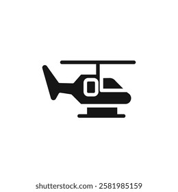 Helicopter icon Vector flat thin line illustration