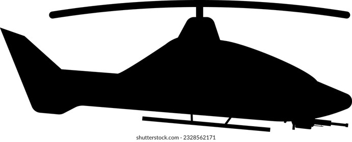 Helicopter icon vector illustration. Attack helicopter silhouette for icon, symbol or sign. Attack helicopter symbol for design about military, war, battlefield, aircraft, army and aerial strike