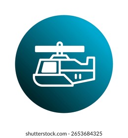 Ilustração vetorial do ícone do helicóptero: um design limpo para a aviação e conceitos de viagem que representam o voo