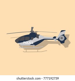 Helicopter icon, vector illustration design. Police objects collection.