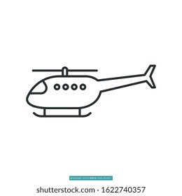 Helicopter icon vector illustration logo template for many purpose. Isolated on white background.