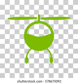 Helicopter icon. Vector illustration style is flat iconic symbol, eco green color, transparent background. Designed for web and software interfaces.