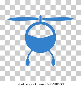 Helicopter icon. Vector illustration style is flat iconic symbol, cobalt color, transparent background. Designed for web and software interfaces.